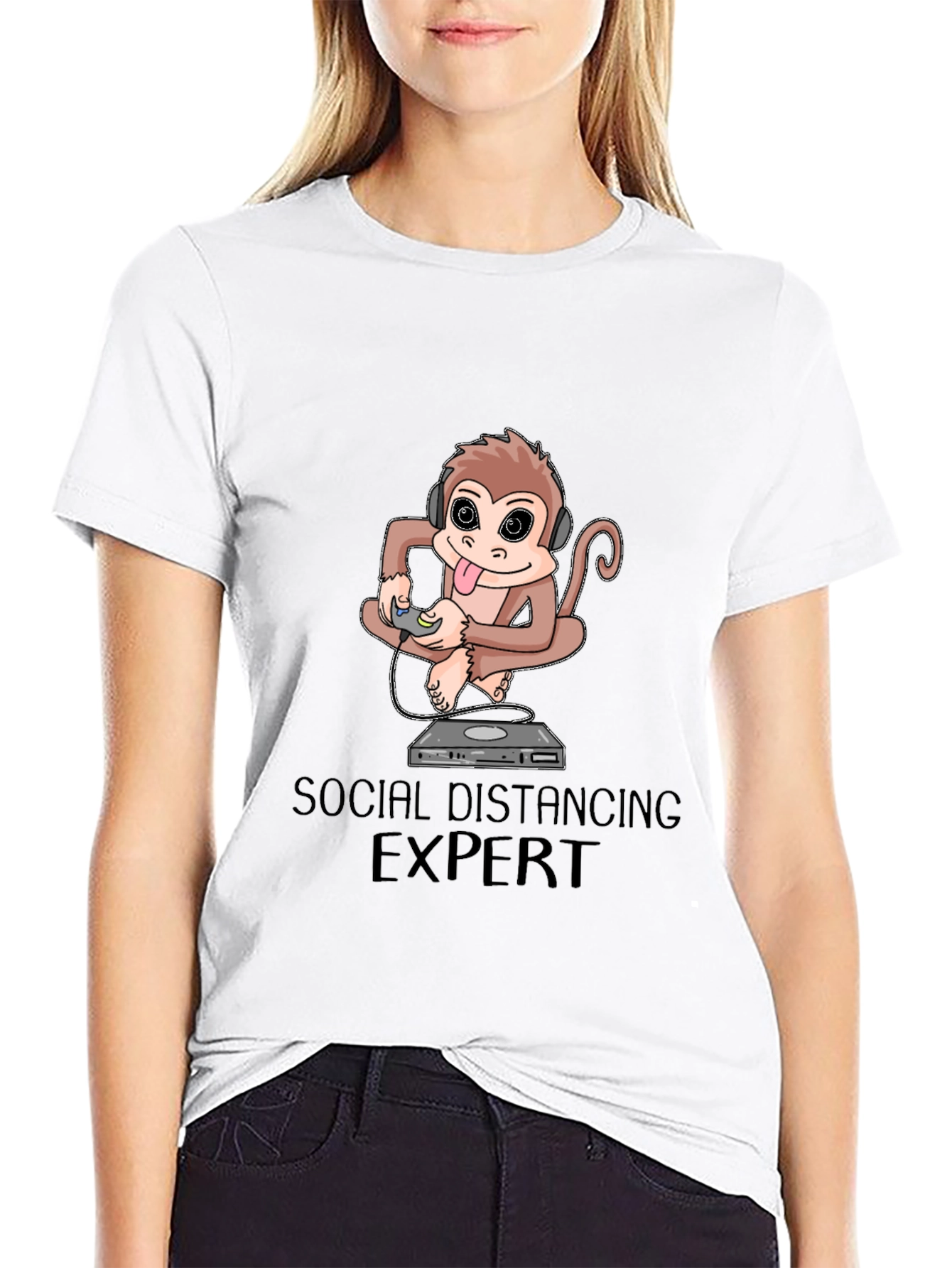 Social Distancing Expert Monkey Graphic Tee