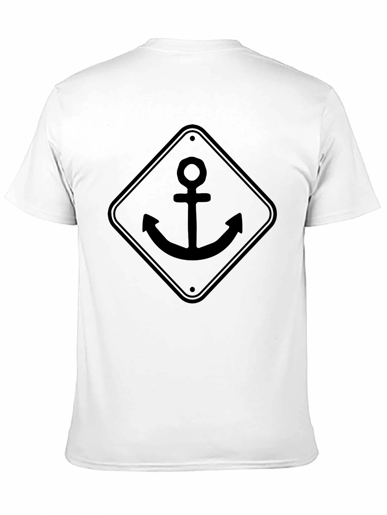 Anchor Graphic Tee - Black Crew Neck