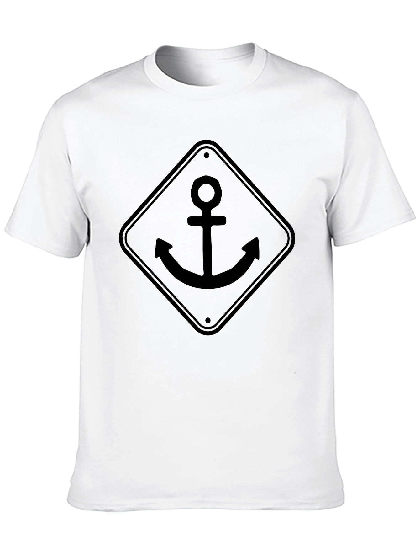 Anchor Graphic Tee - Black Crew Neck
