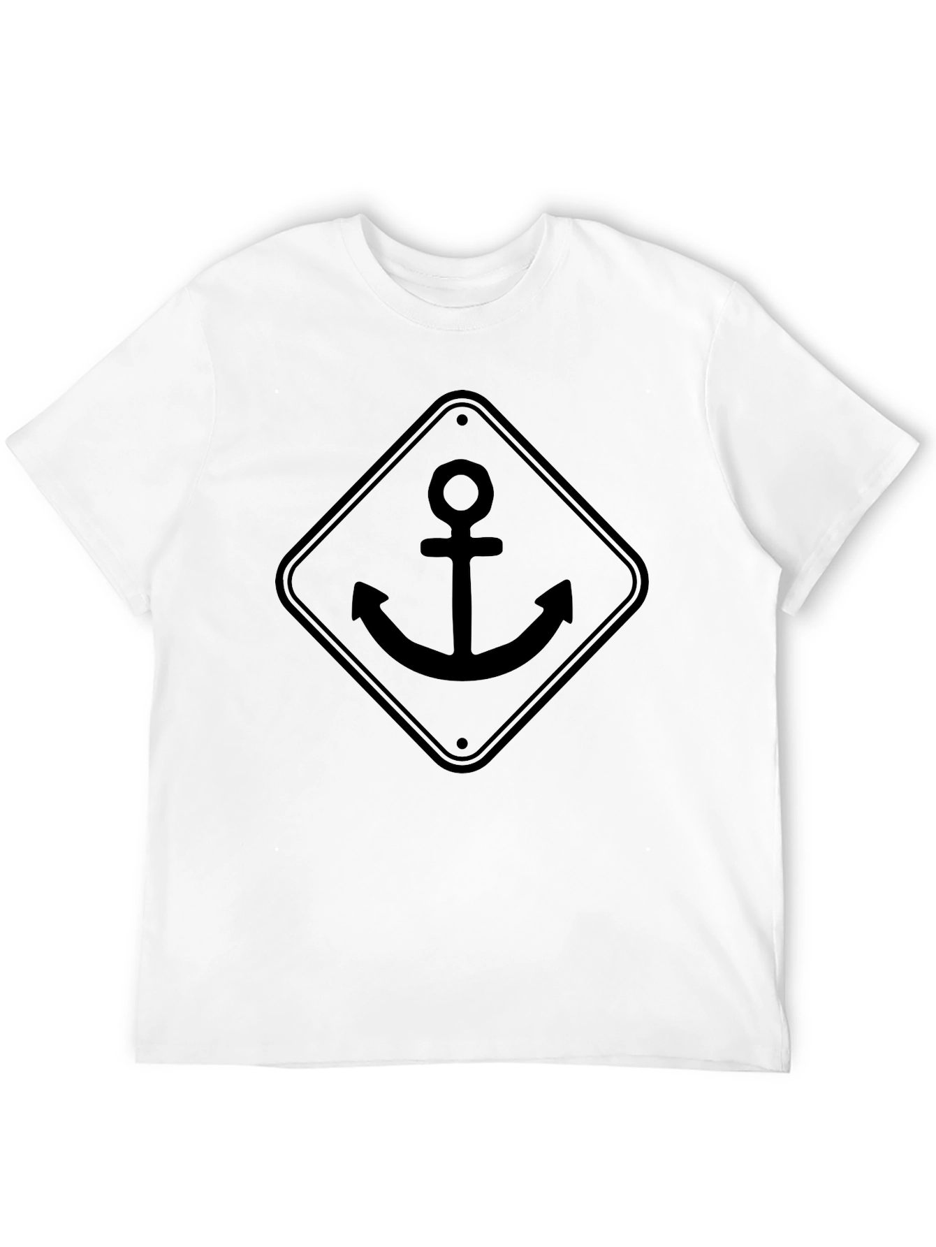 Anchor Graphic Tee - Black Crew Neck
