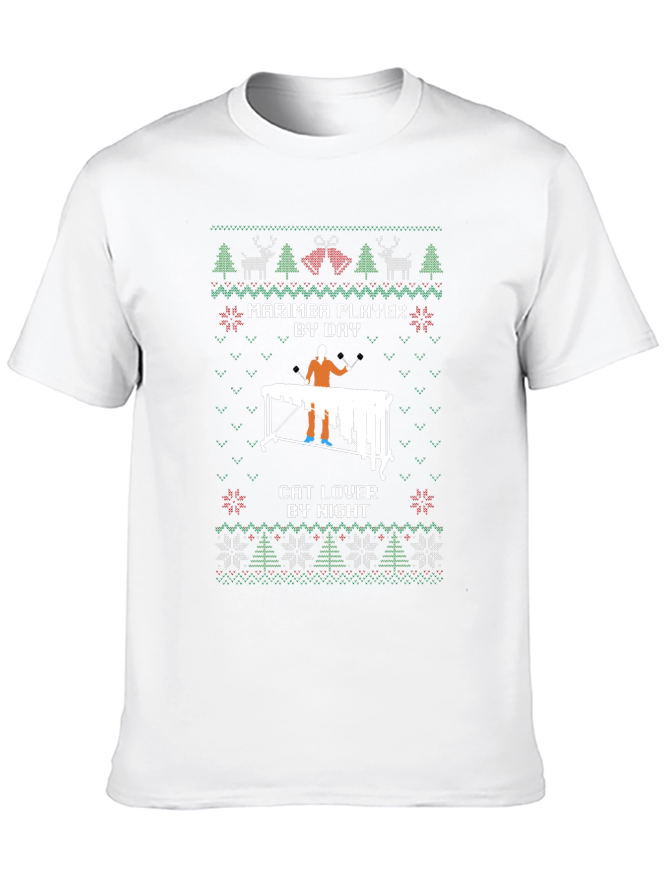 Marimba Player & Cat Lover Holiday Sweater T-Shirt
