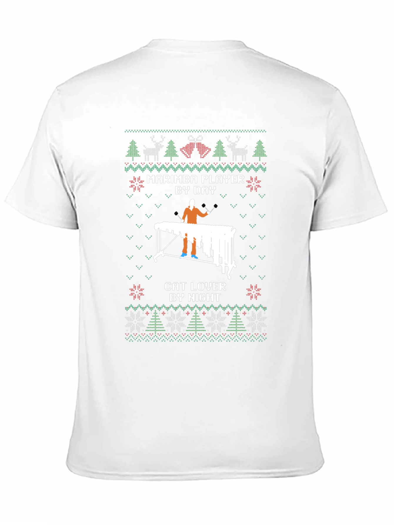 Marimba Player & Cat Lover Holiday Sweater T-Shirt