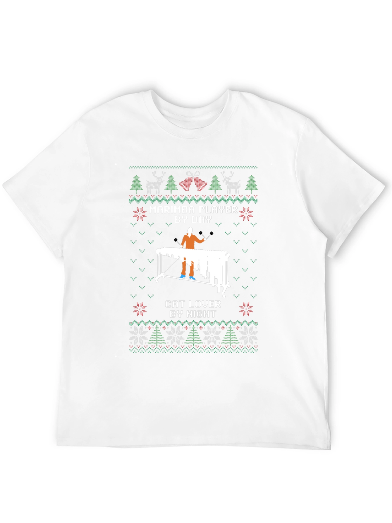 Marimba Player & Cat Lover Holiday Sweater T-Shirt