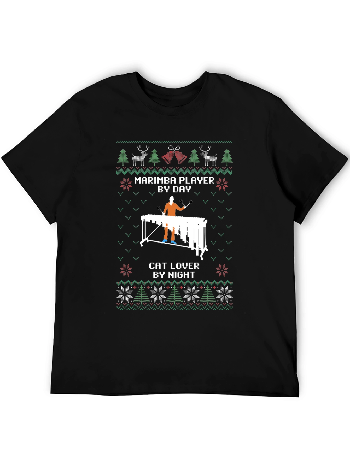 Marimba Player & Cat Lover Holiday Sweater T-Shirt
