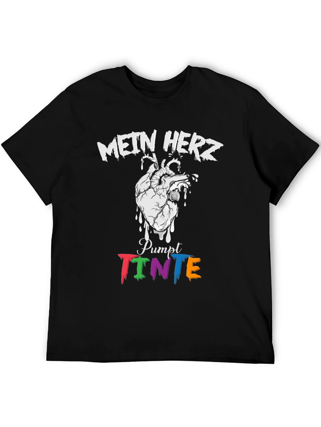 Mein Herz Pumpt Tinte Black Graphic Tee