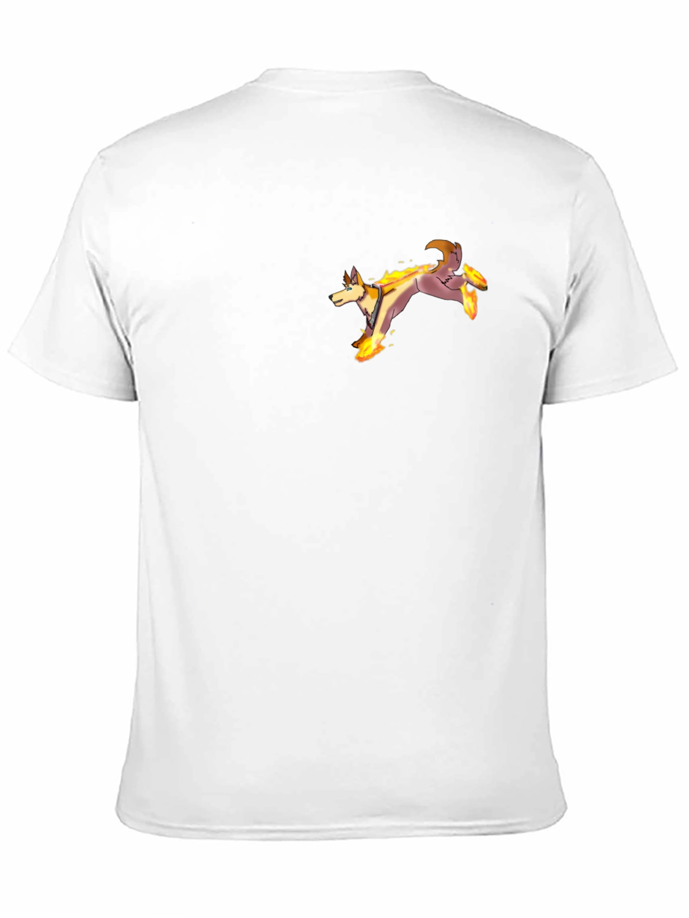 Fiery Wolf Graphic Tee - Black Cotton T-Shirt