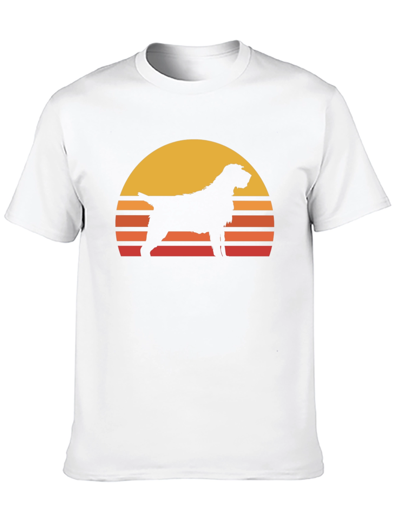 Retro Dog Sunset T-Shirt - Black