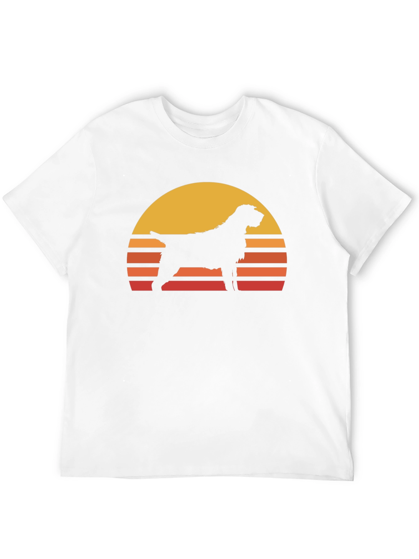 Retro Dog Sunset T-Shirt - Black