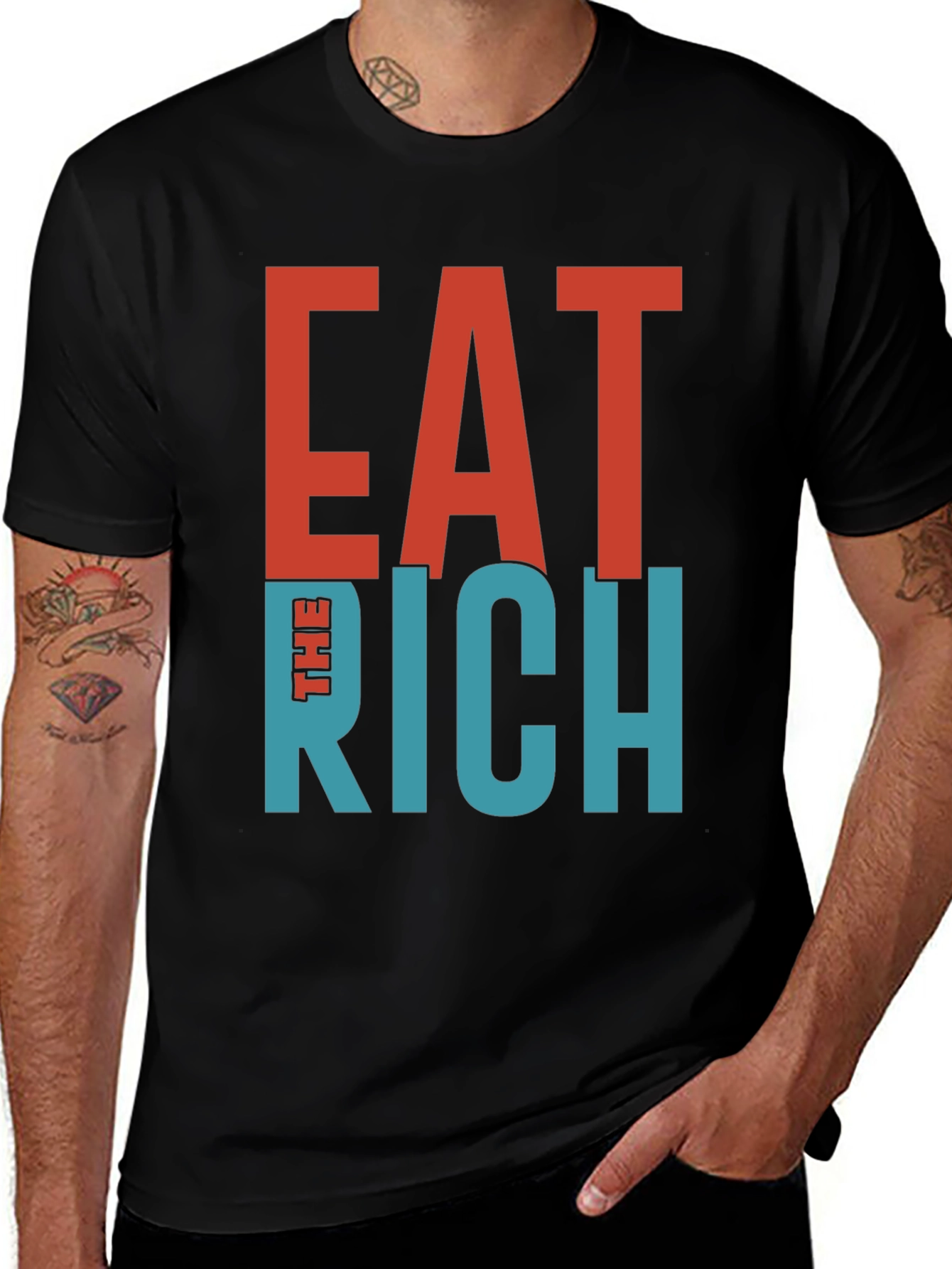 Eat The Rich Graphic Tee - Bold Statement T-Shirt