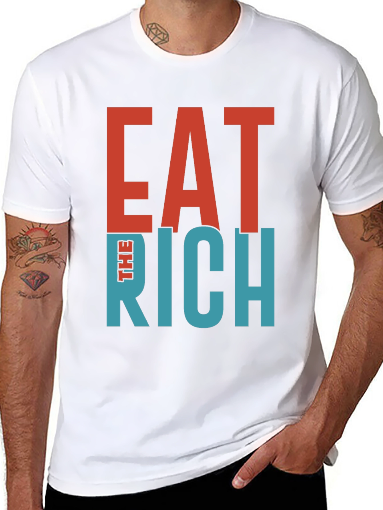 Eat The Rich Graphic Tee - Bold Statement T-Shirt