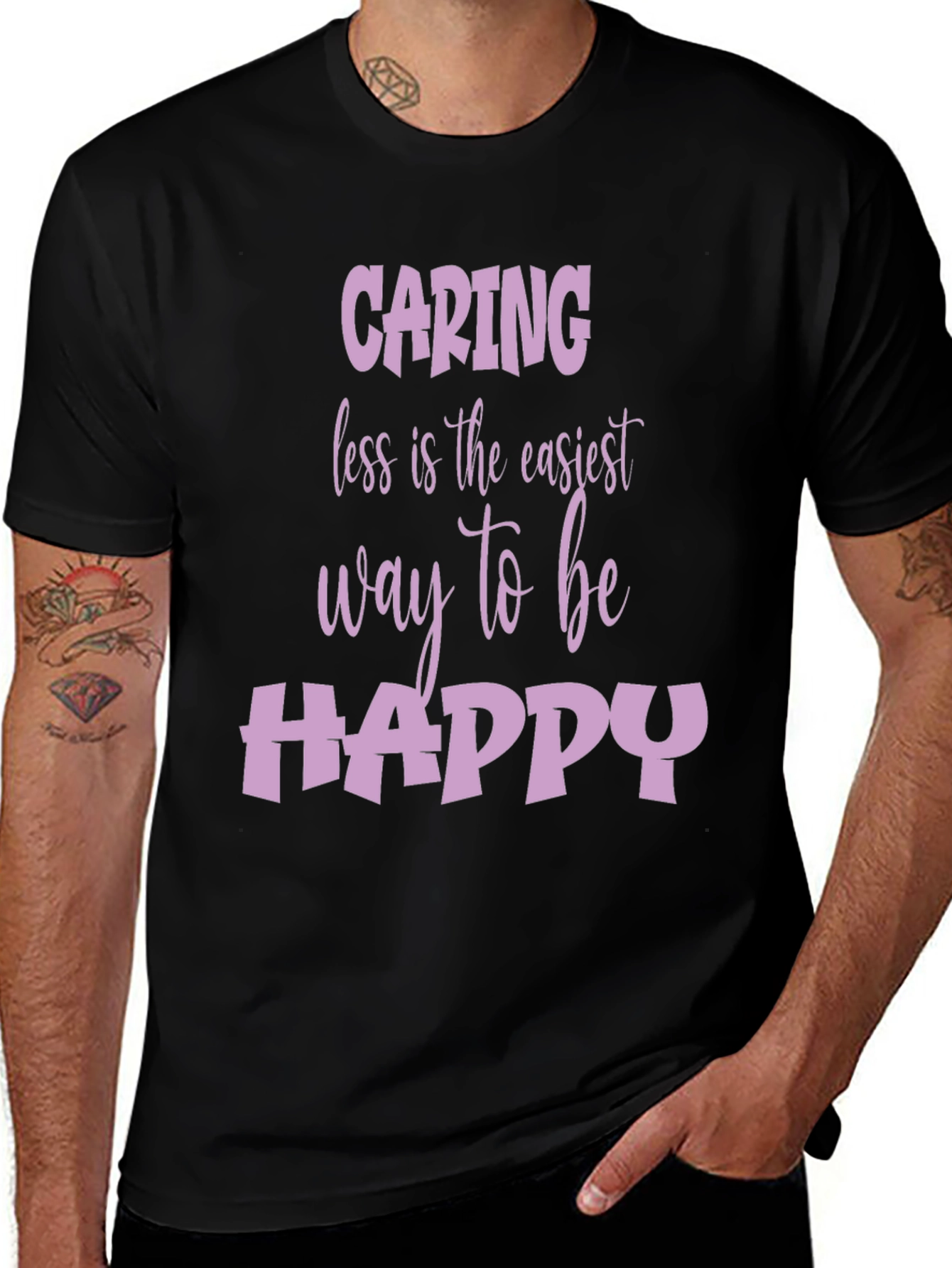 Caring Less Happy Life T-Shirt