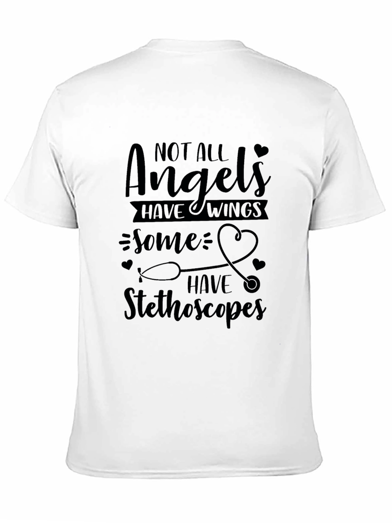 Angel Stethoscope Graphic Tee - Black