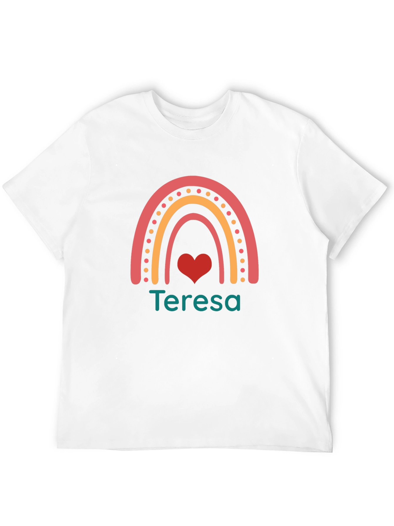 Teresa Personalized Rainbow Heart T-Shirt