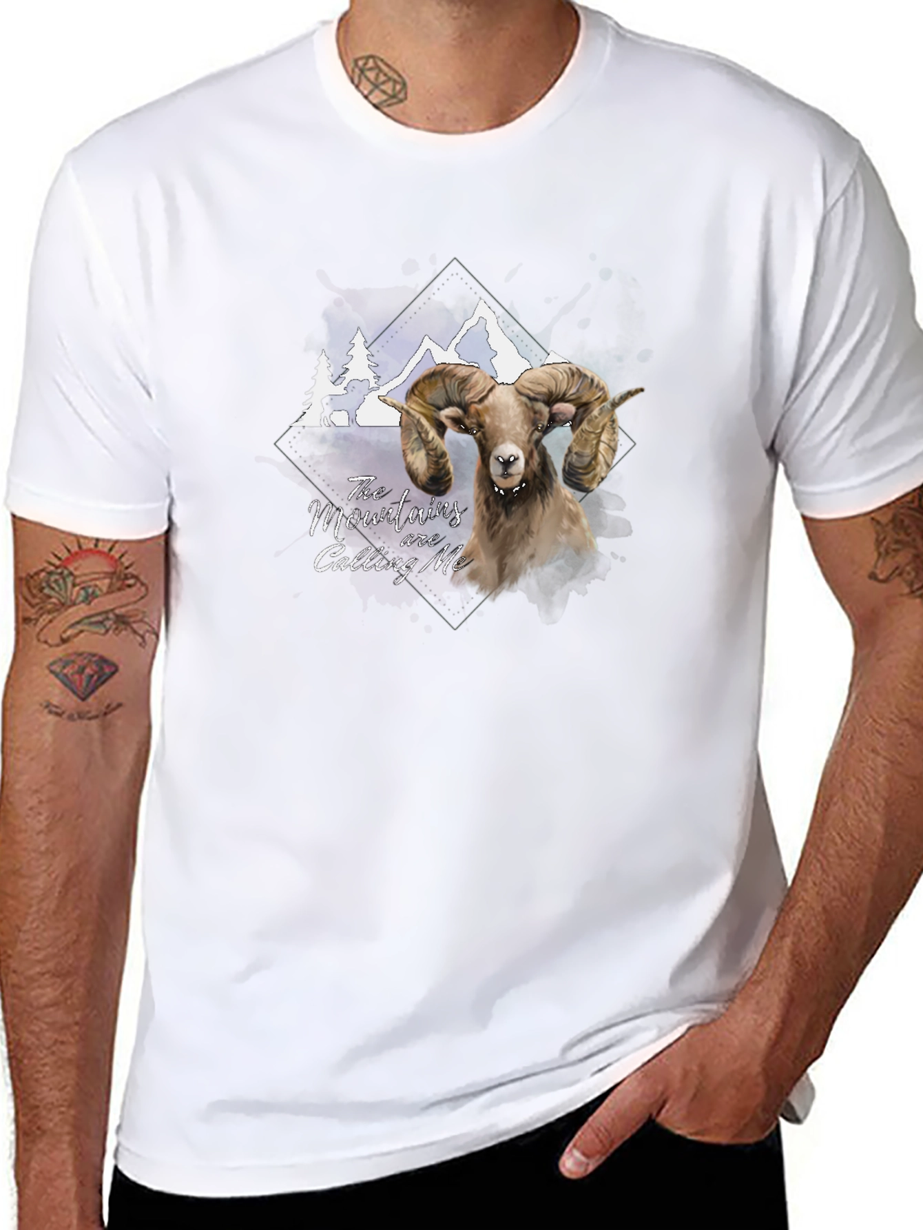 Mountains Calling Ram Graphic T-Shirt