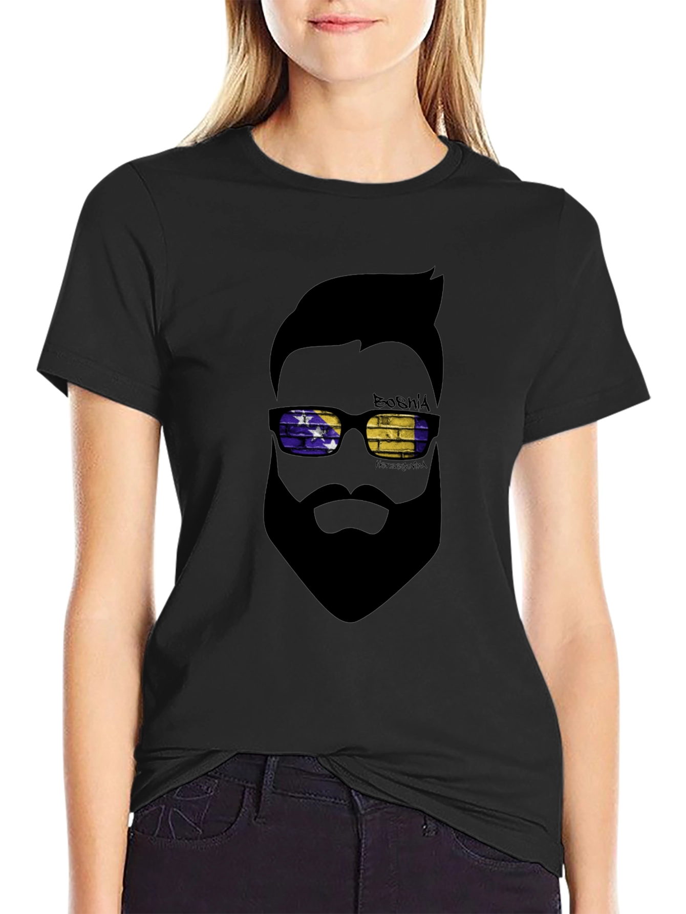 Bosnia Herzegovina T-Shirt Cool Bearded Man Design