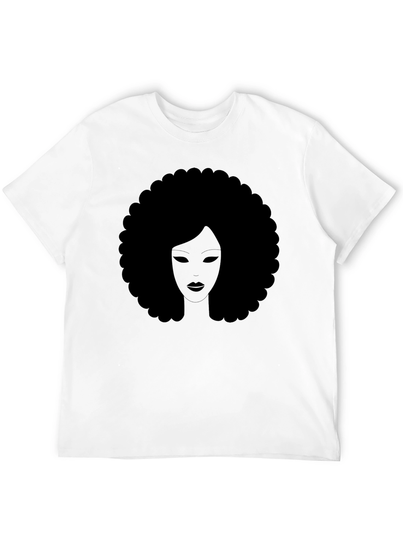 Afro Woman Graphic Tee - Stylish Black T-Shirt