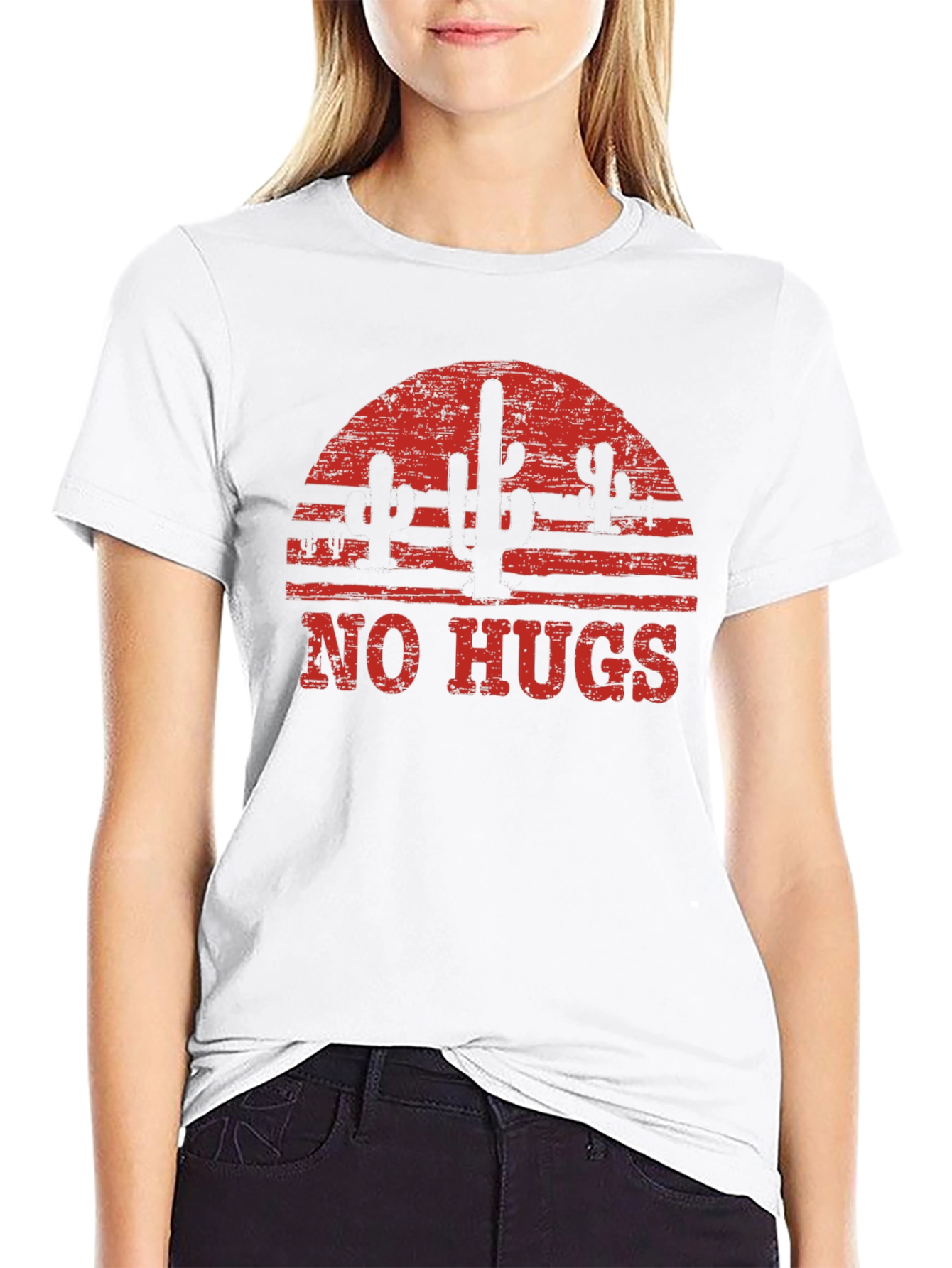 No Hugs Cactus Graphic T-Shirt - Unisex Cotton Tee