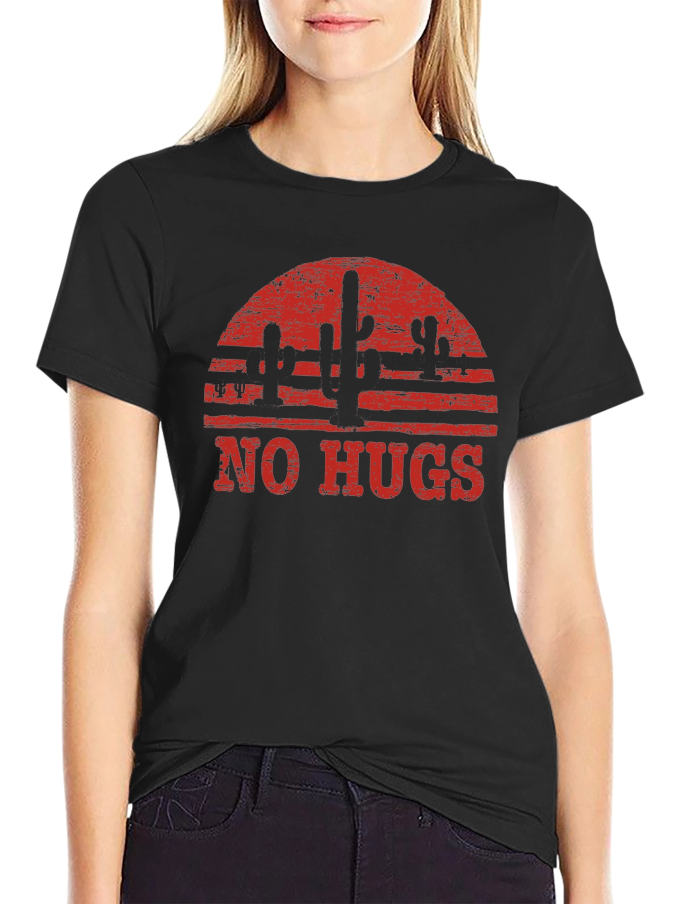 No Hugs Cactus Graphic T-Shirt - Unisex Cotton Tee