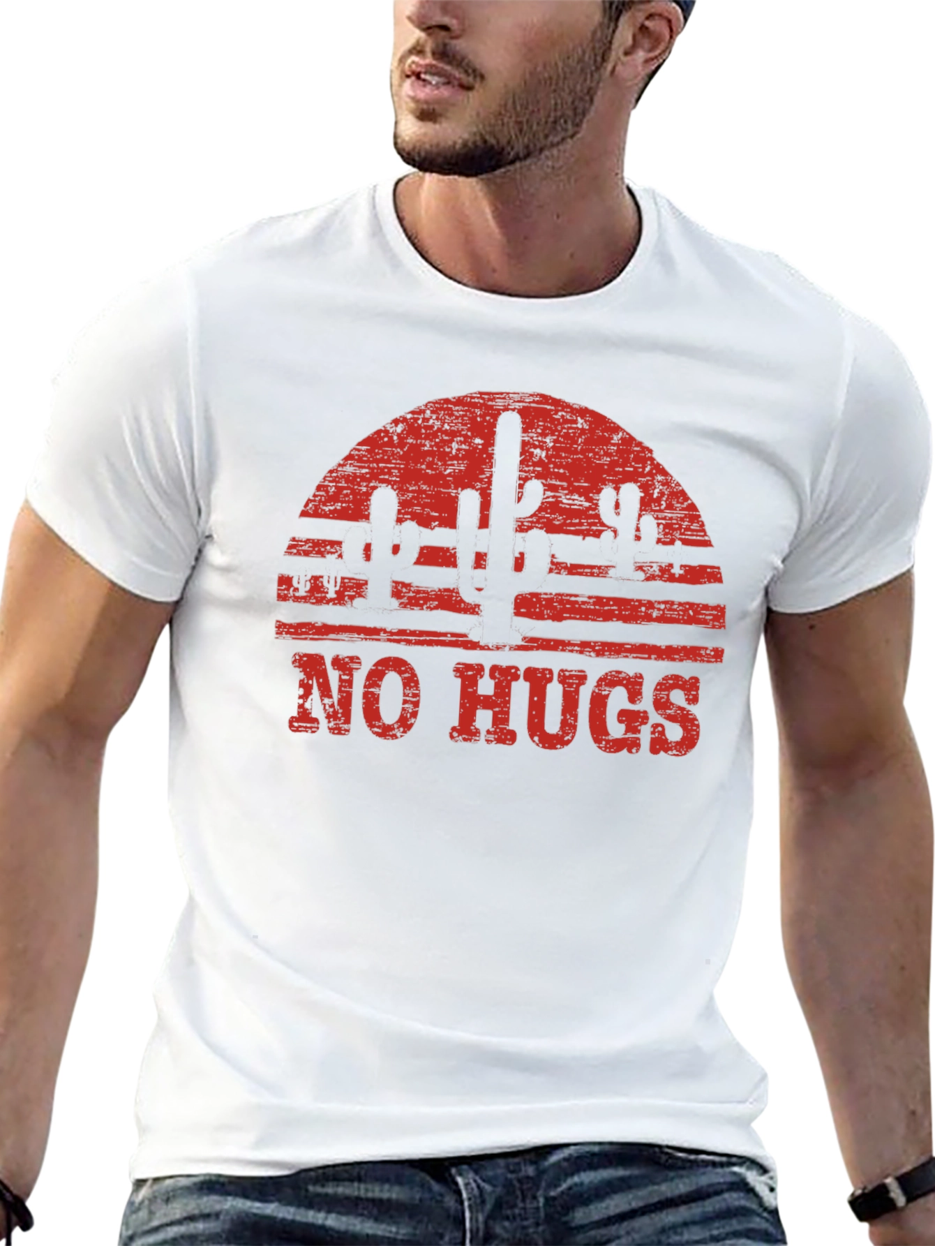 No Hugs Cactus Graphic T-Shirt - Unisex Cotton Tee
