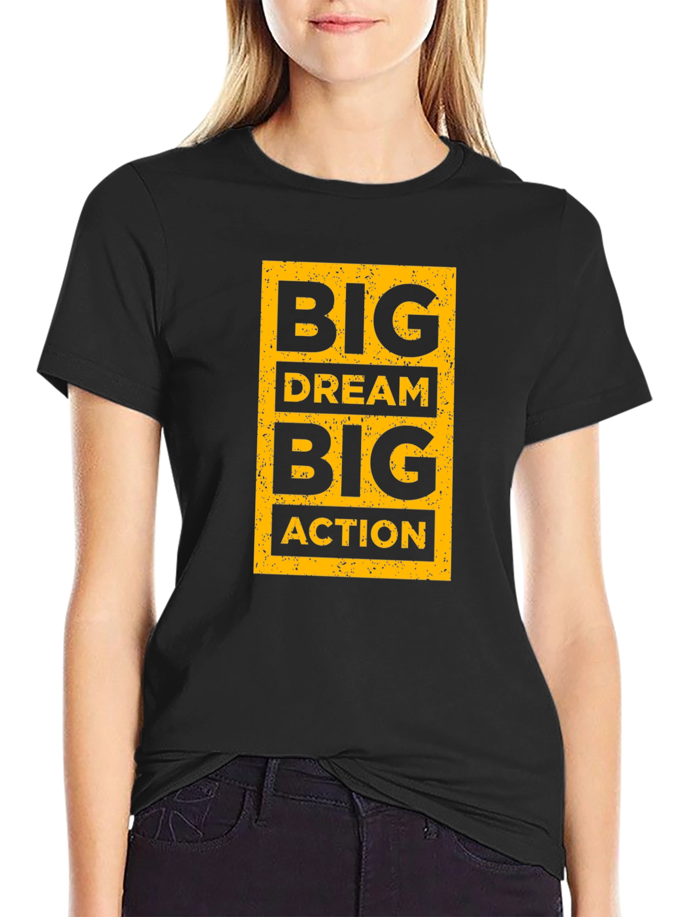 Big Dream Big Action Black Graphic Tee