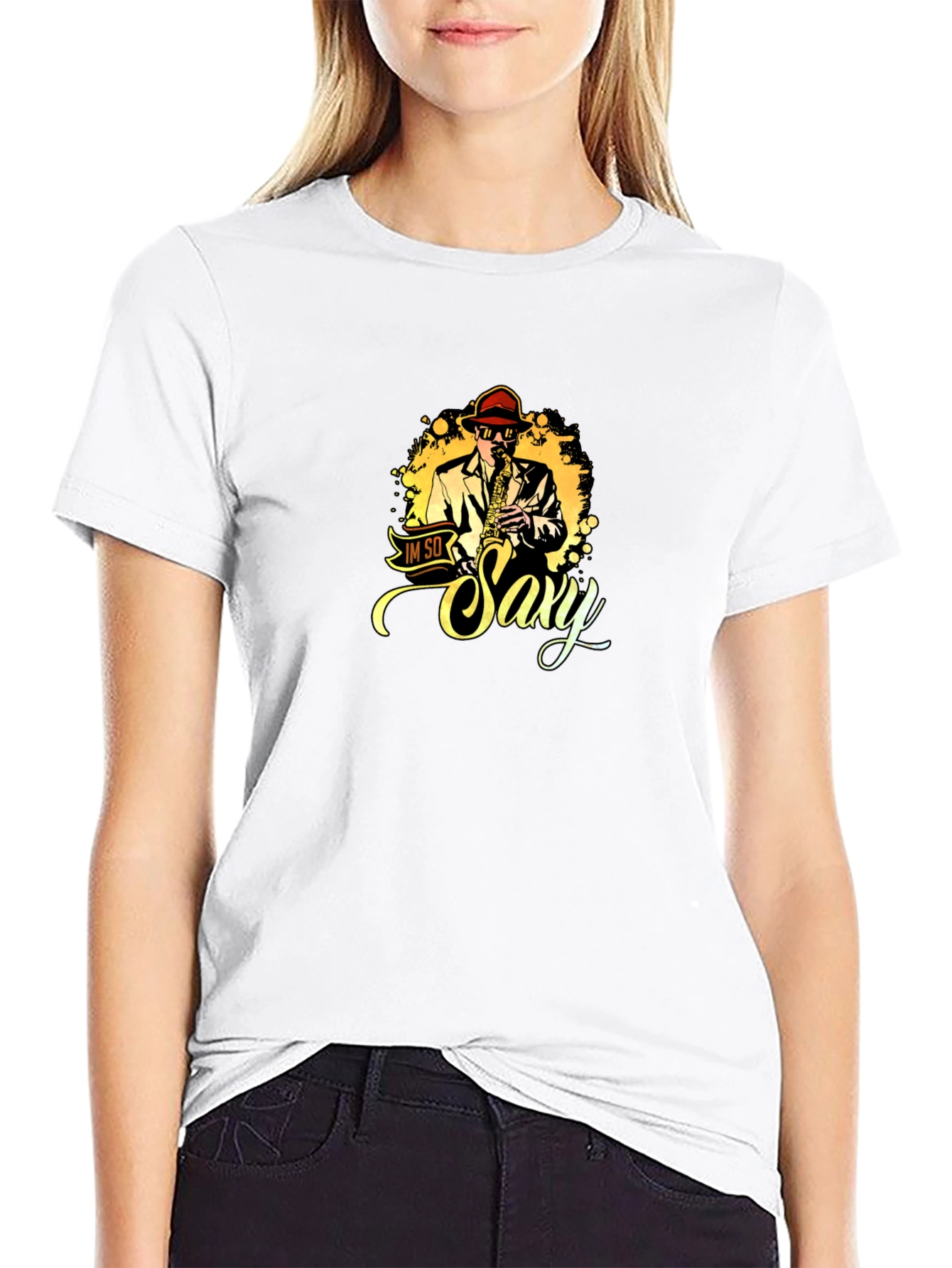 Im So Saxy T-Shirt Black Cotton Graphic Tee