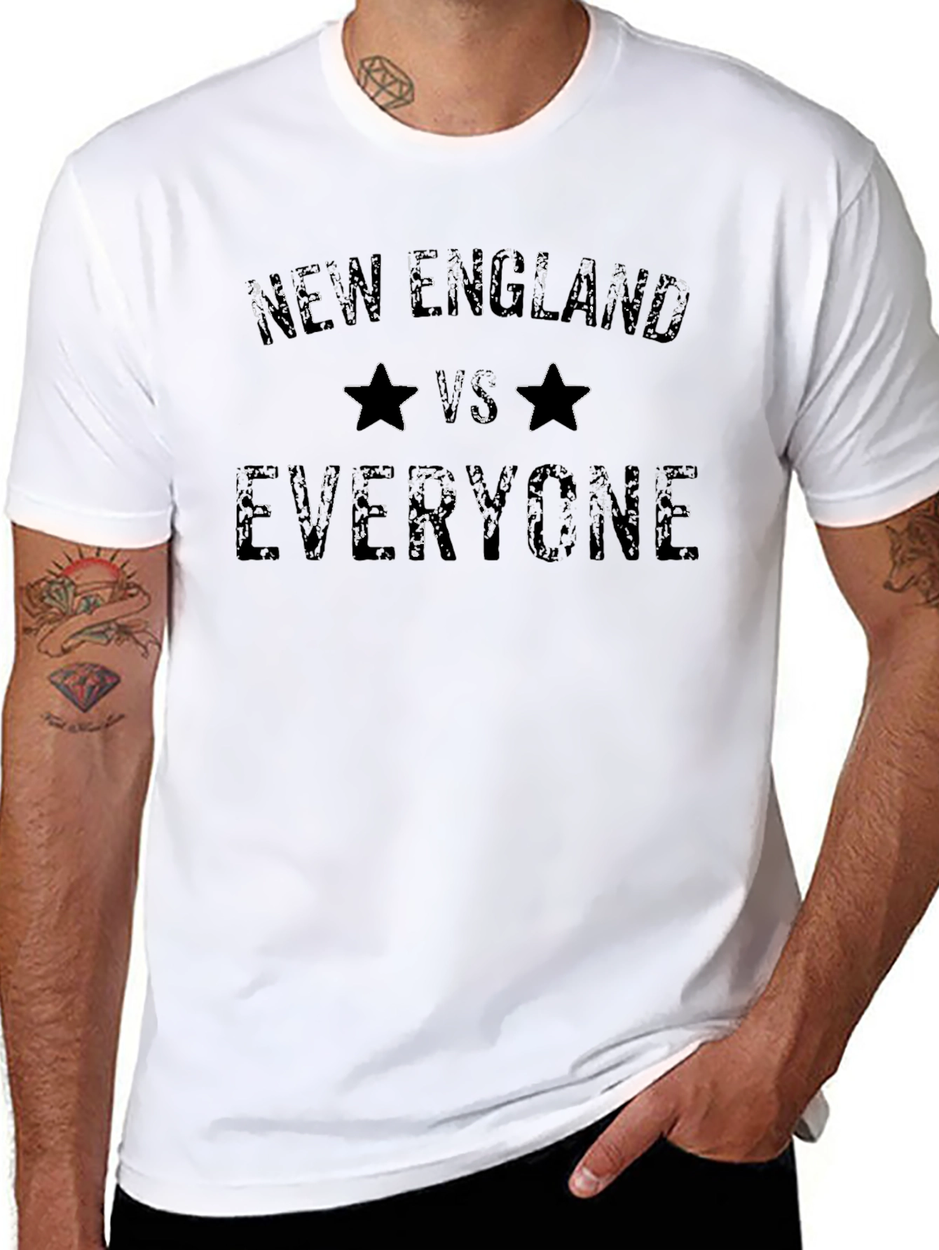 New England vs Everyone Black Tee