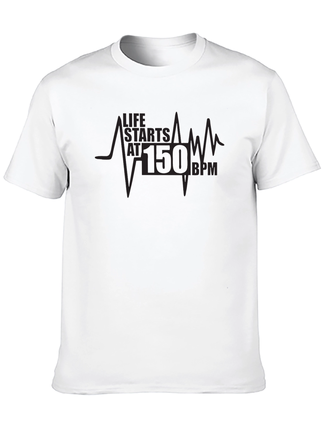 Life Starts at 150 BPM Black T-Shirt