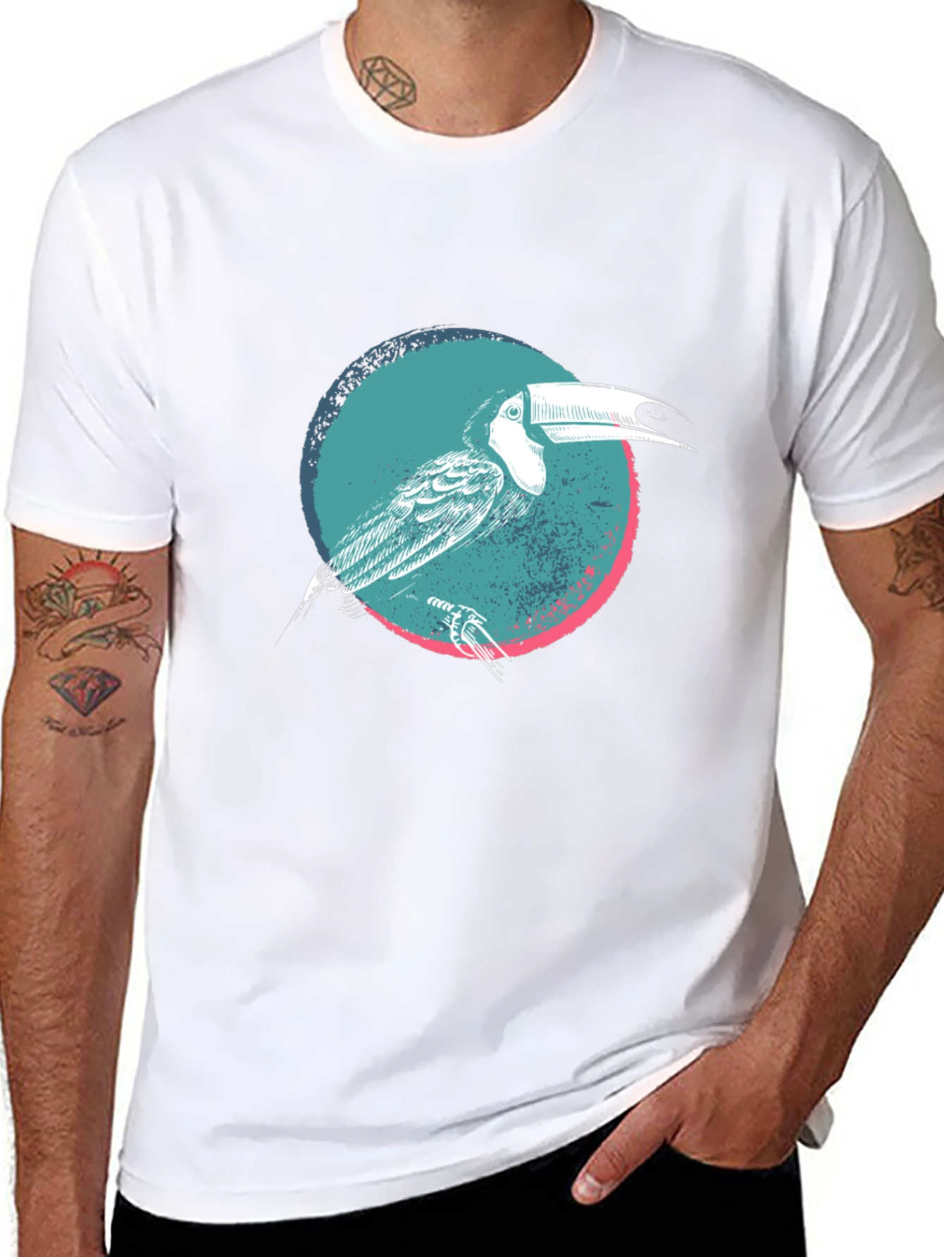 Toucan Graphic Print Black T-Shirt