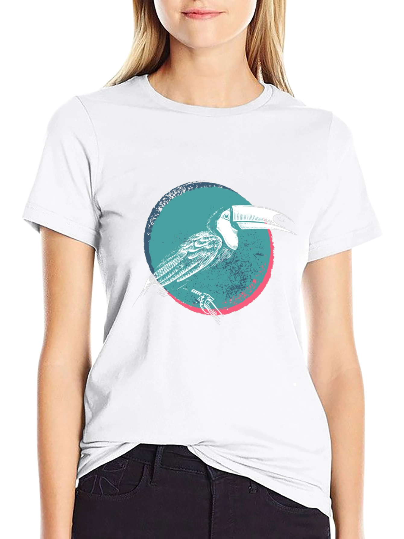 Toucan Graphic Print Black T-Shirt