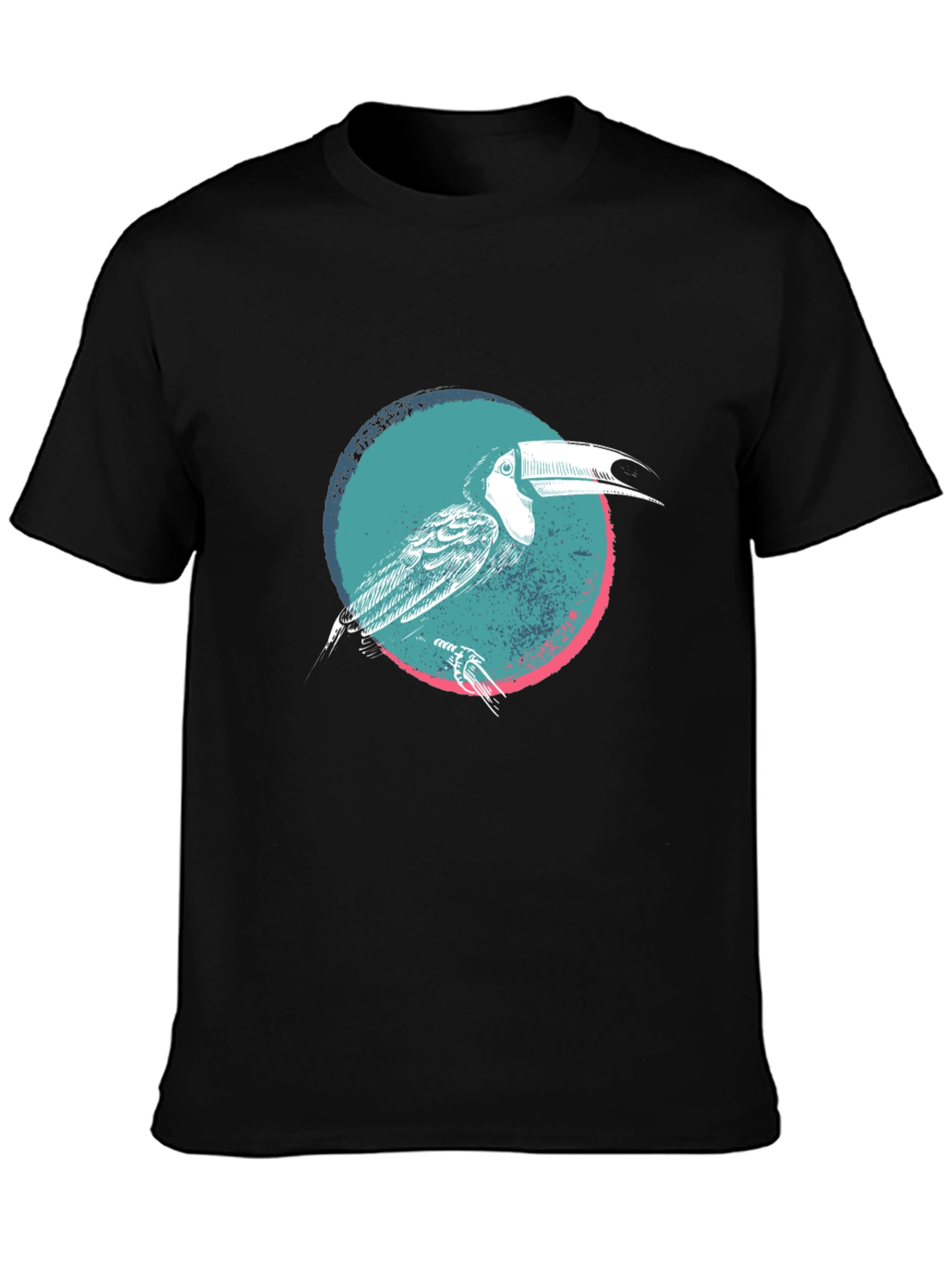 Toucan Graphic Print Black T-Shirt