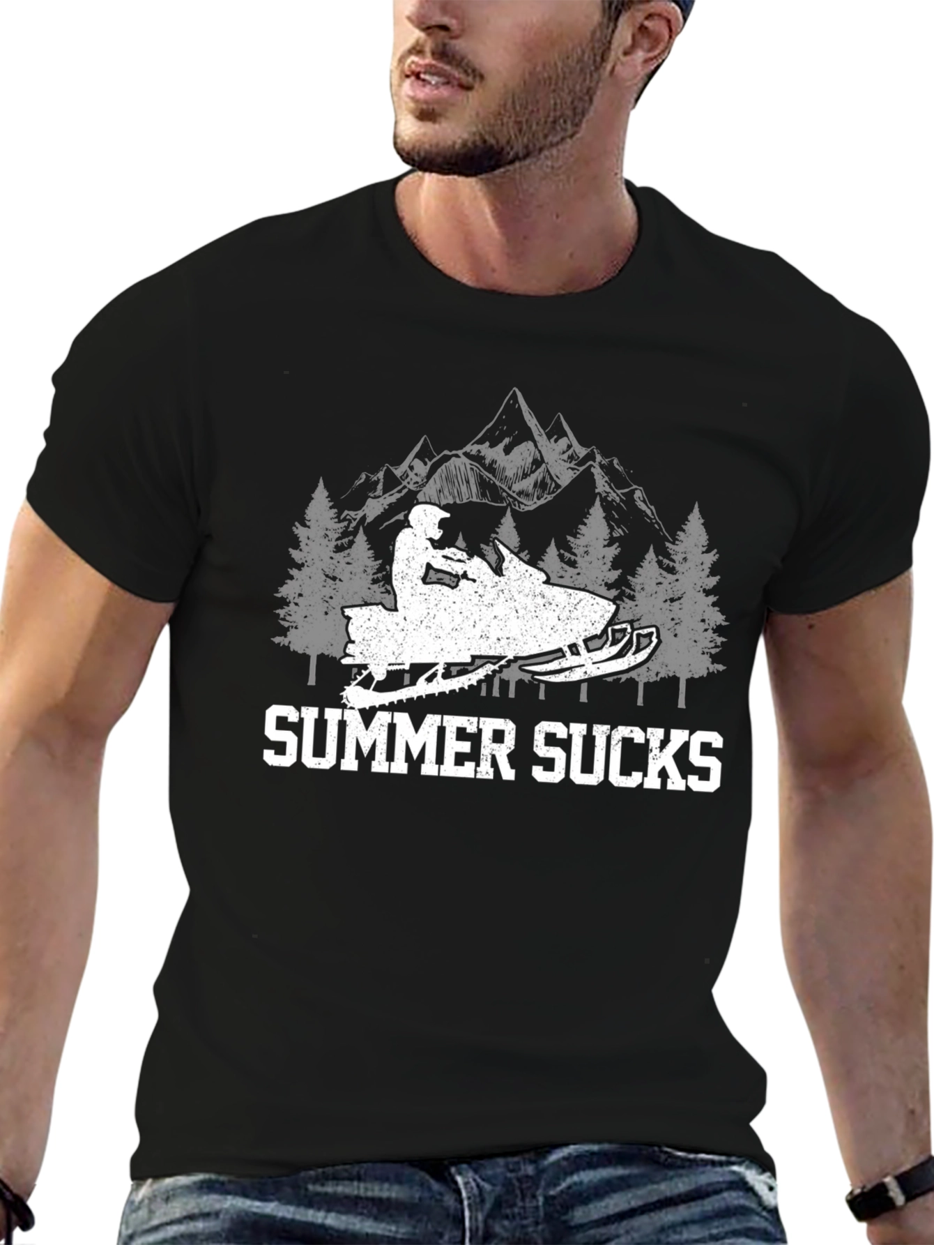 Summer Sucks Snowmobile T-Shirt - Winter Adventure Tee
