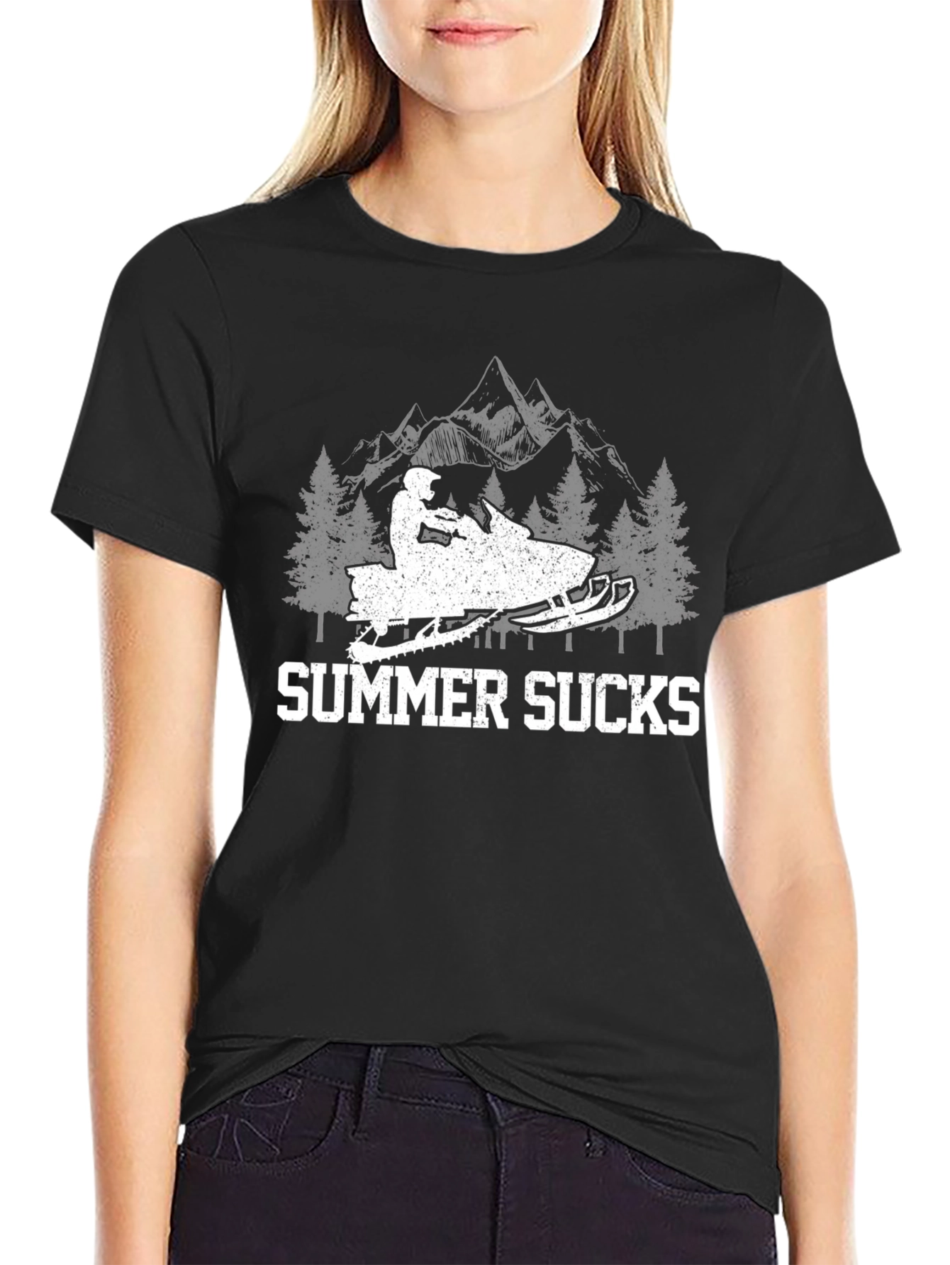 Summer Sucks Snowmobile T-Shirt - Winter Adventure Tee