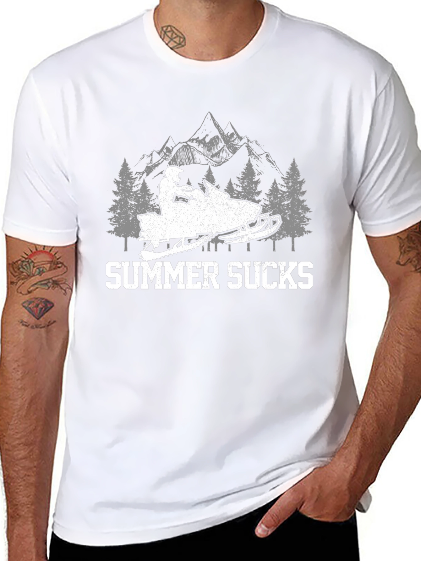 Summer Sucks Snowmobile T-Shirt - Winter Adventure Tee