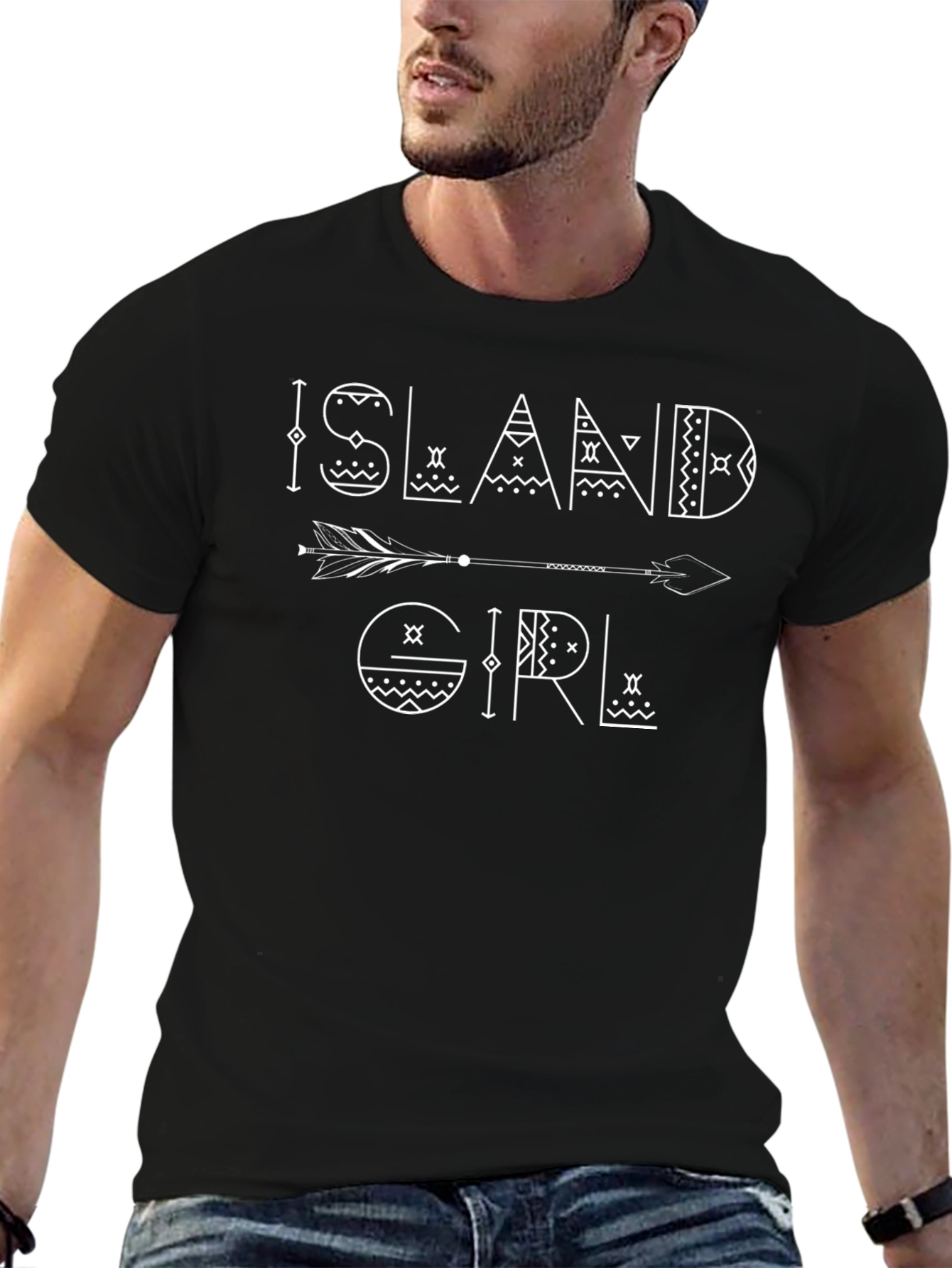Island Girl Graphic Tee - Tribal Arrow Design