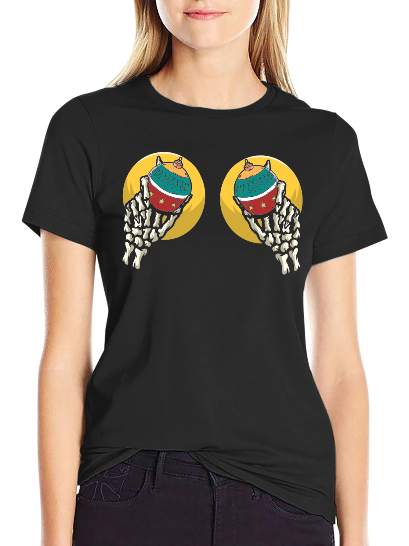 Skeleton Hand Christmas Ornament T-Shirt