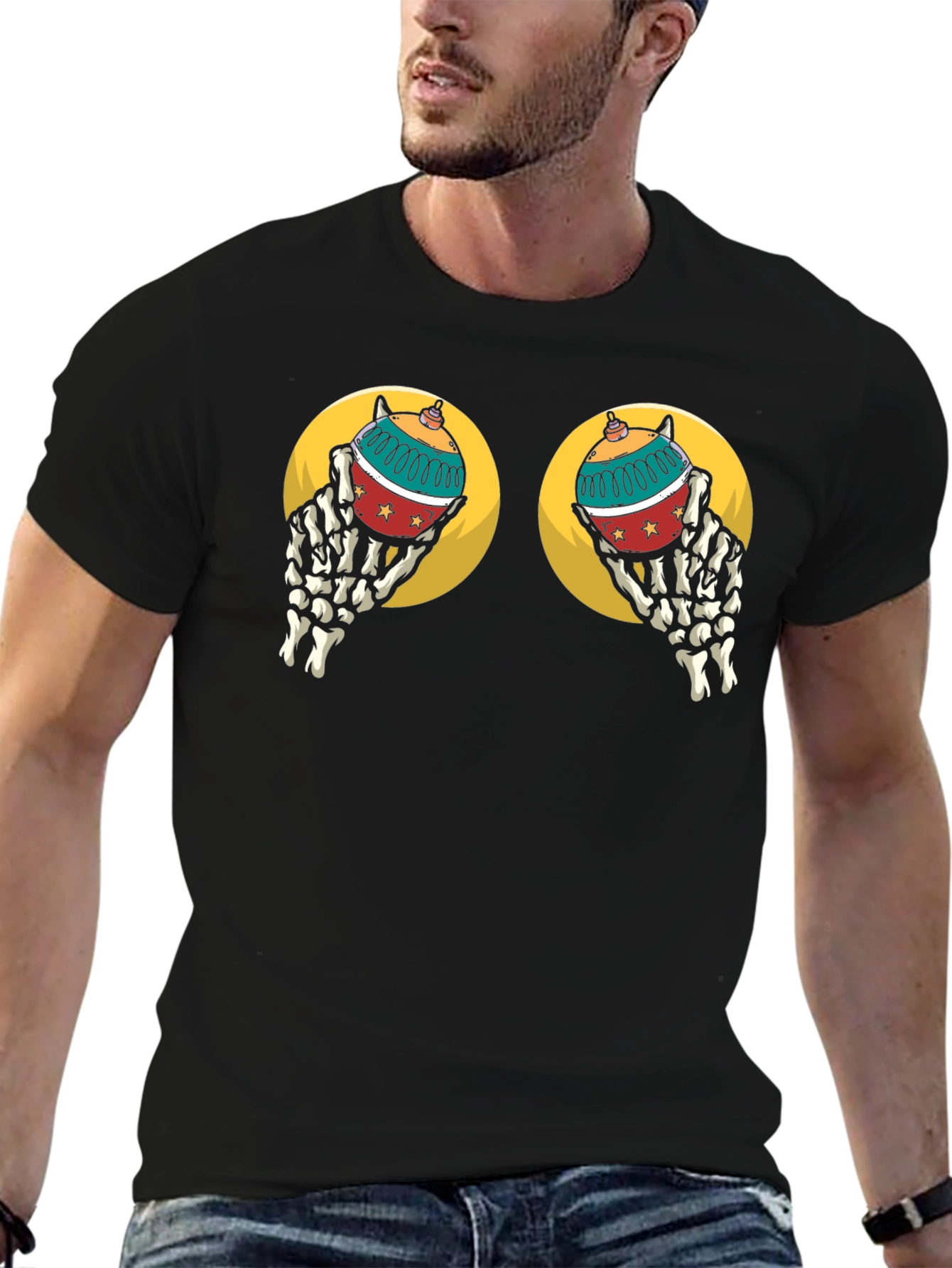 Skeleton Hand Christmas Ornament T-Shirt