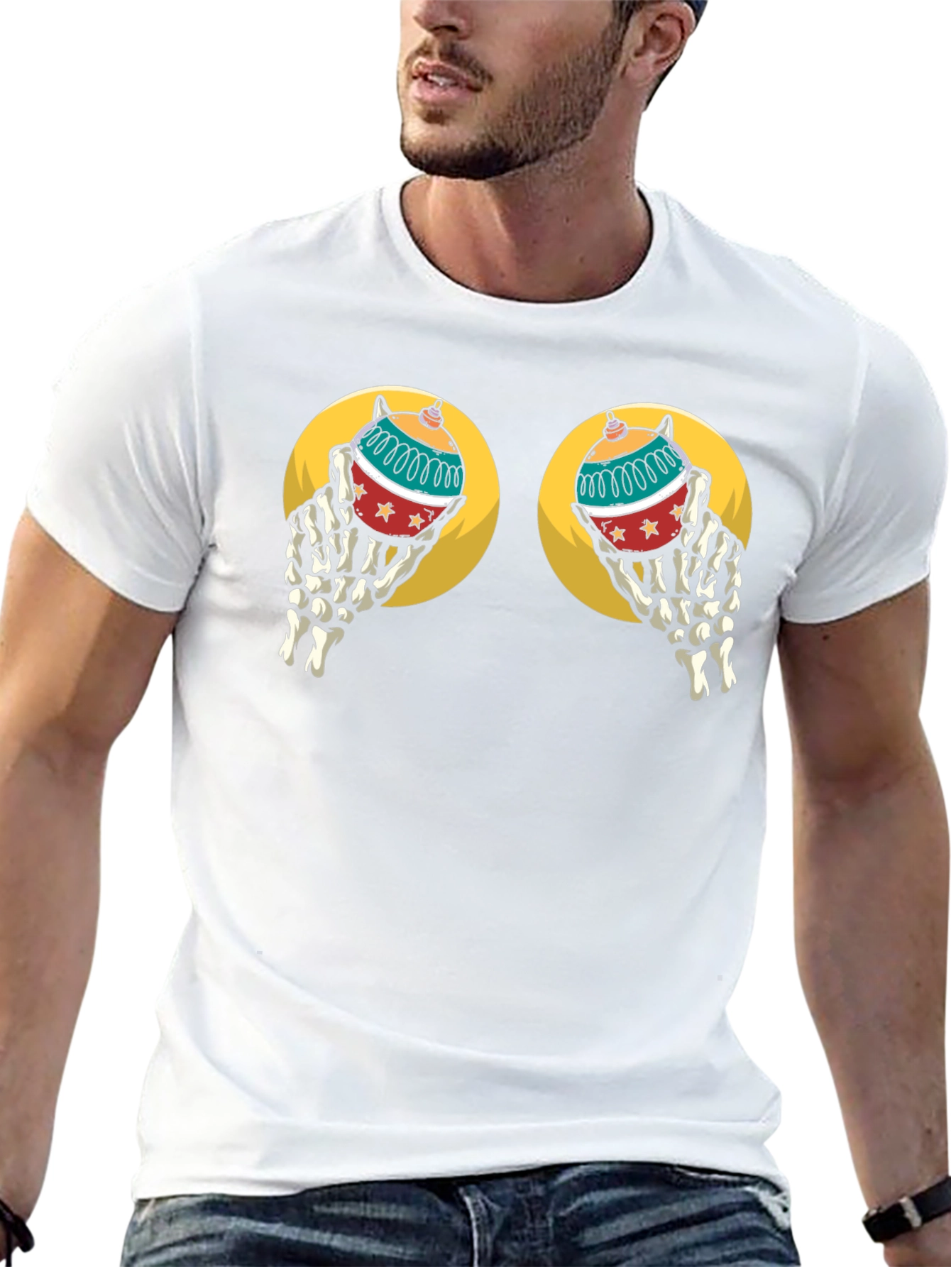Skeleton Hand Christmas Ornament T-Shirt