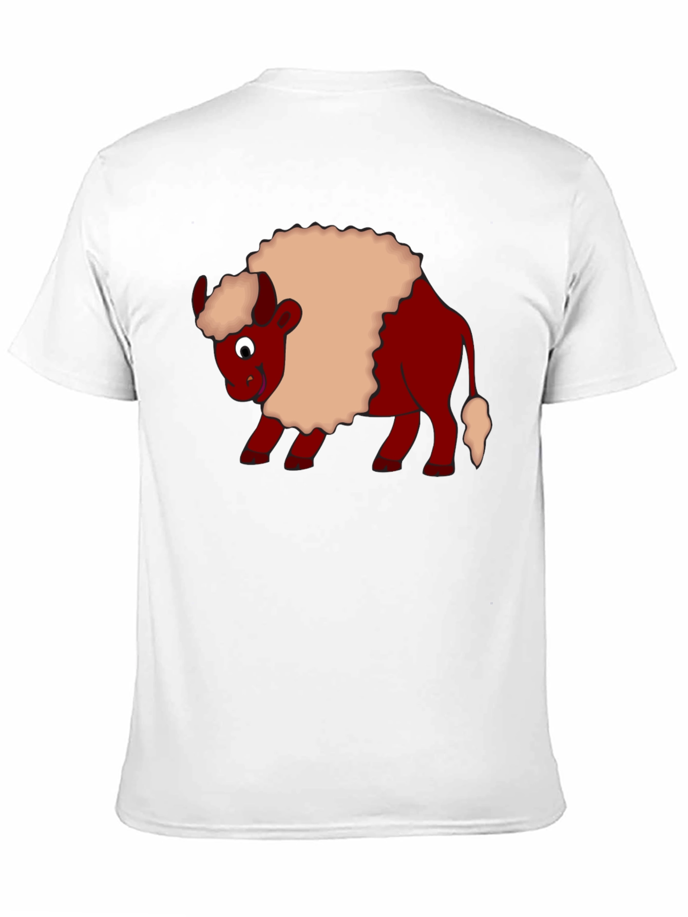 Cartoon Buffalo Graphic Tee - Soft Cotton Casual Wear