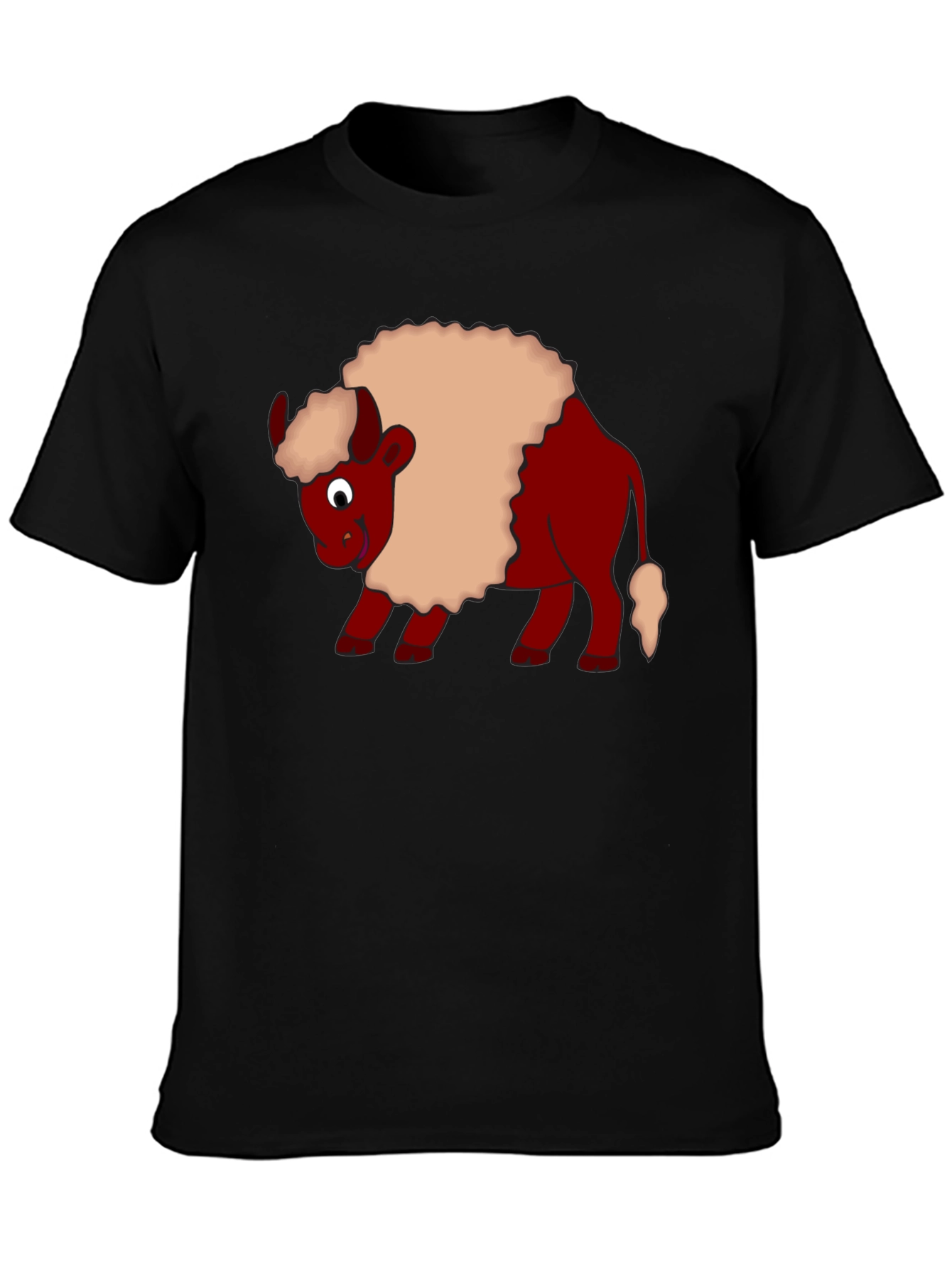 Cartoon Buffalo Graphic Tee - Soft Cotton Casual Wear