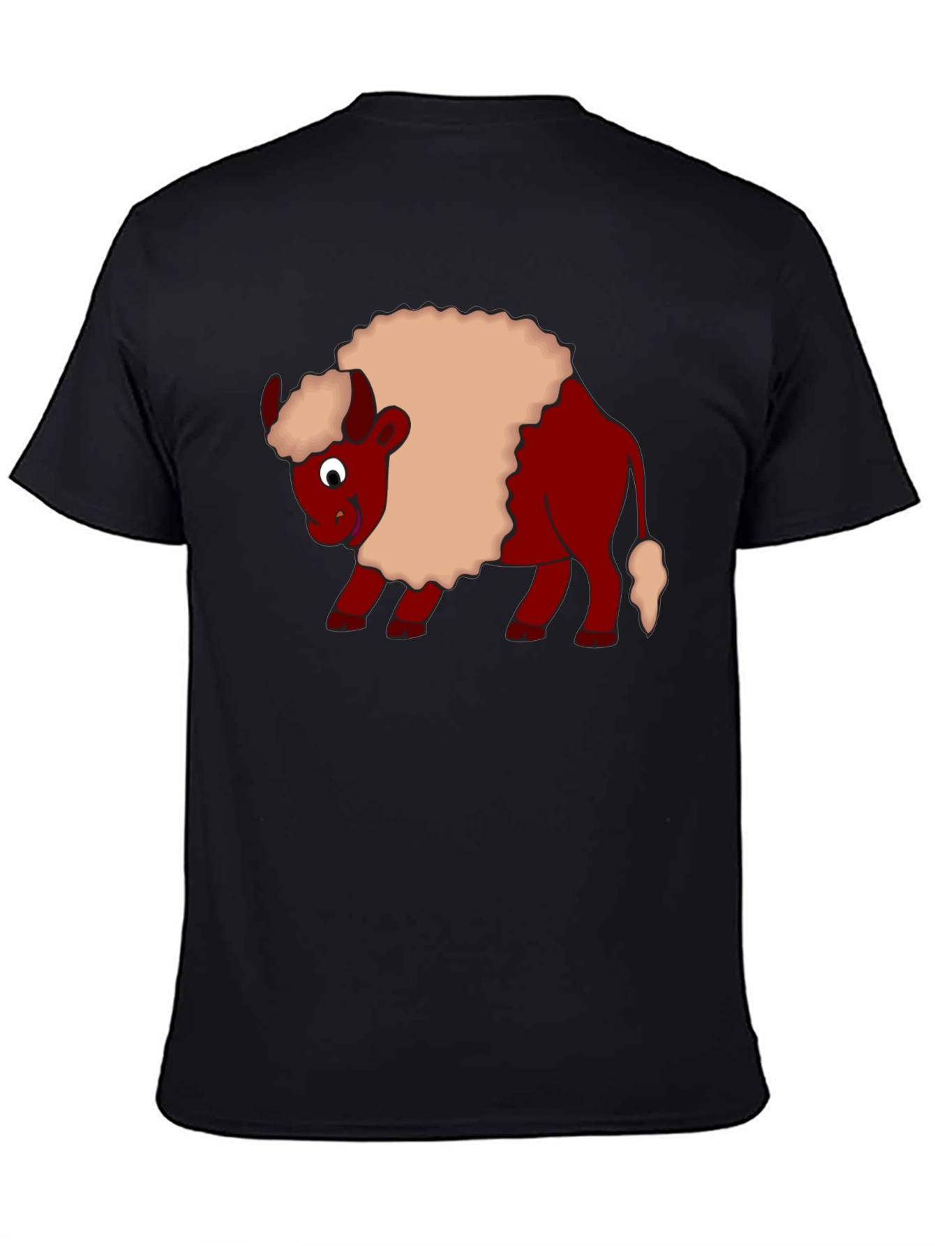 Cartoon Buffalo Graphic Tee - Soft Cotton Casual Wear