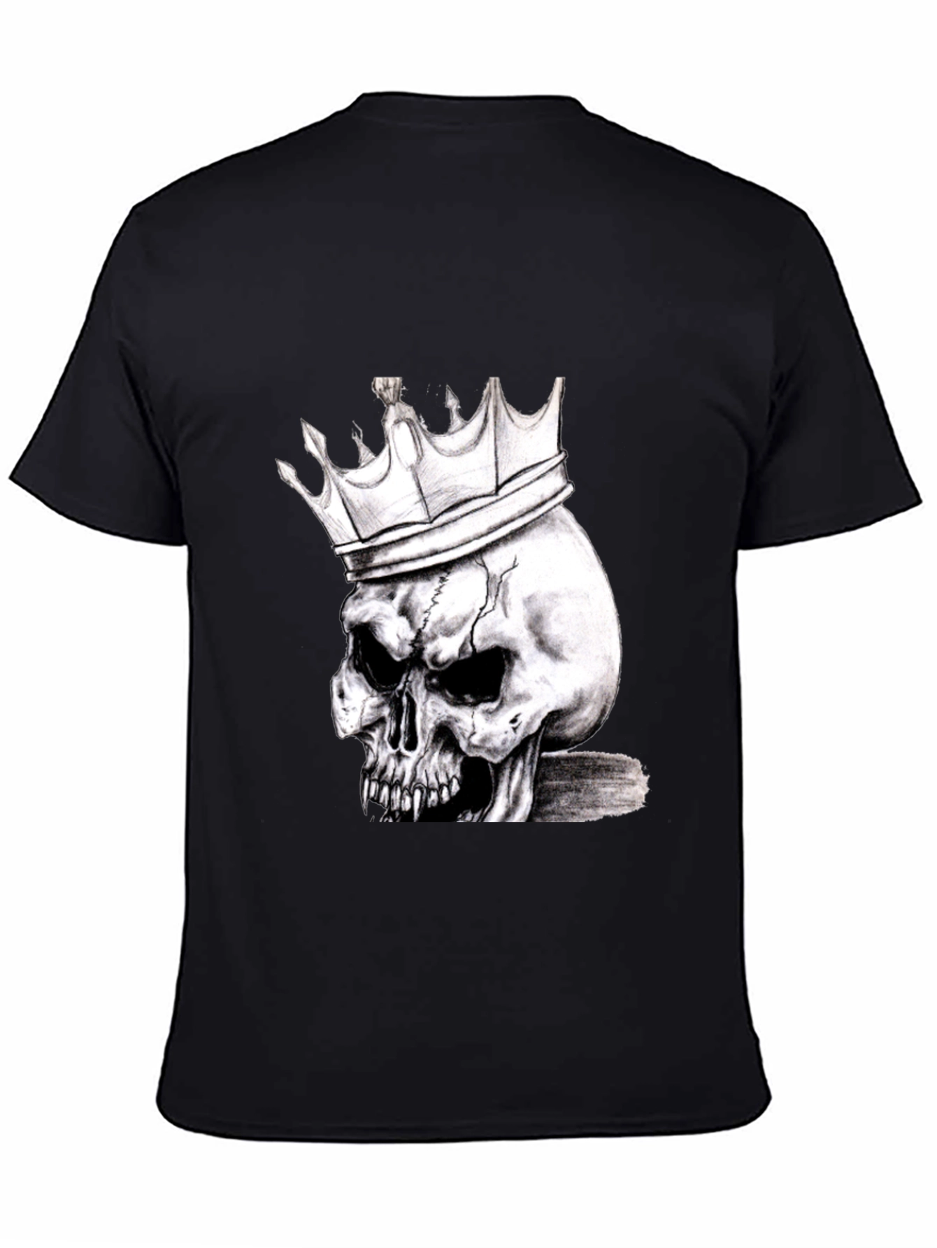 Skull King Graphic Print T-Shirt - Edgy Fashion