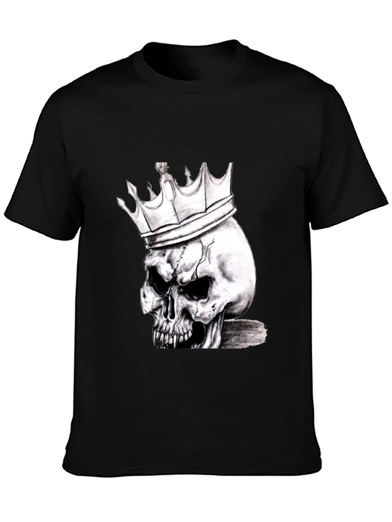 Skull King Graphic Print T-Shirt - Edgy Fashion