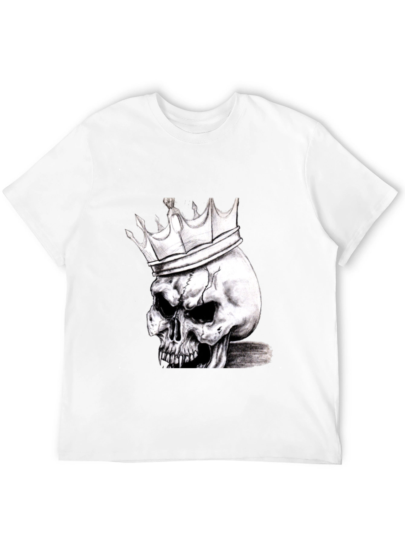 Skull King Graphic Print T-Shirt - Edgy Fashion