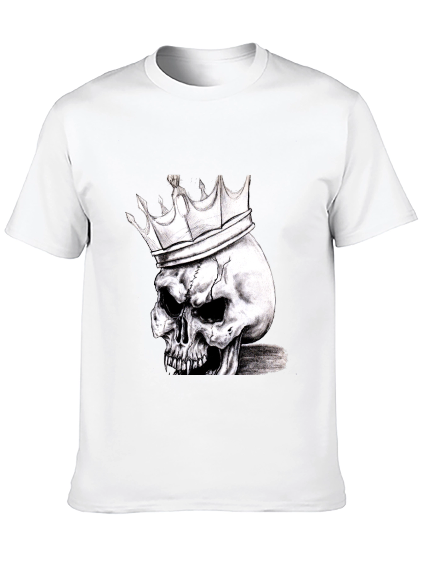 Skull King Graphic Print T-Shirt - Edgy Fashion