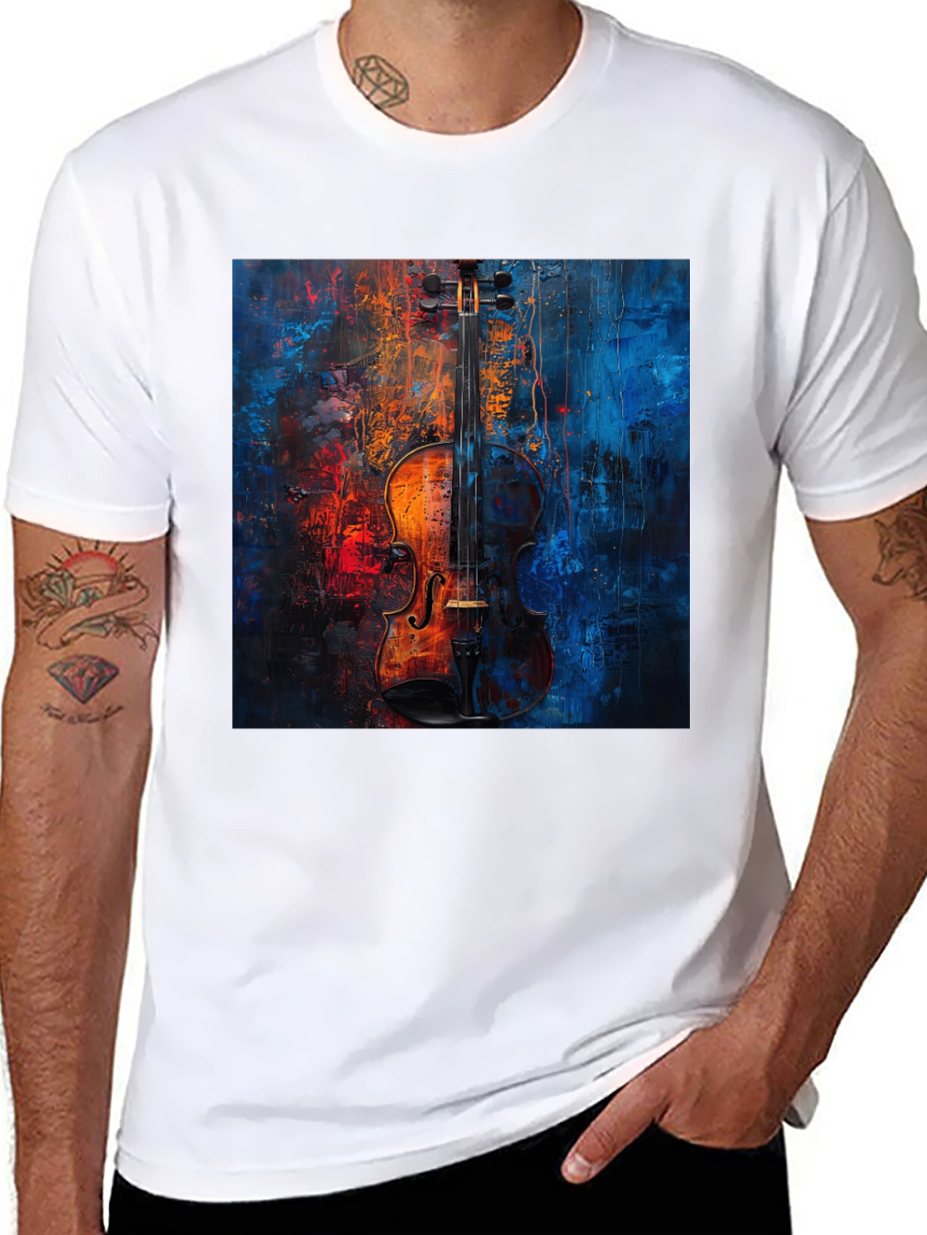 Violin Art Graphic Tee - Musical Expression
