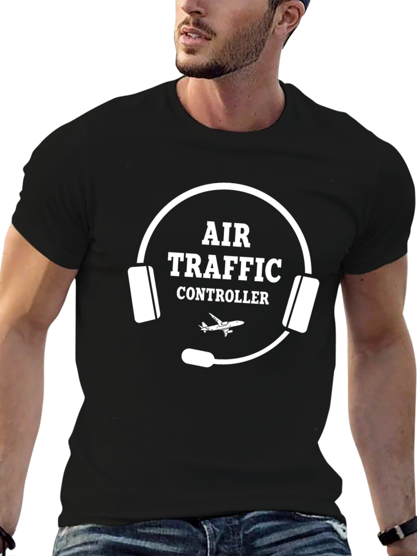Air Traffic Controller Headset T-Shirt - Black