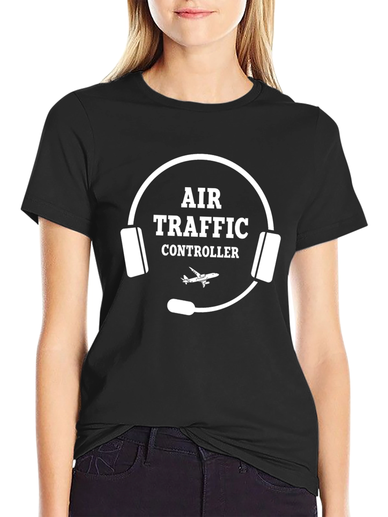 Air Traffic Controller Headset T-Shirt - Black