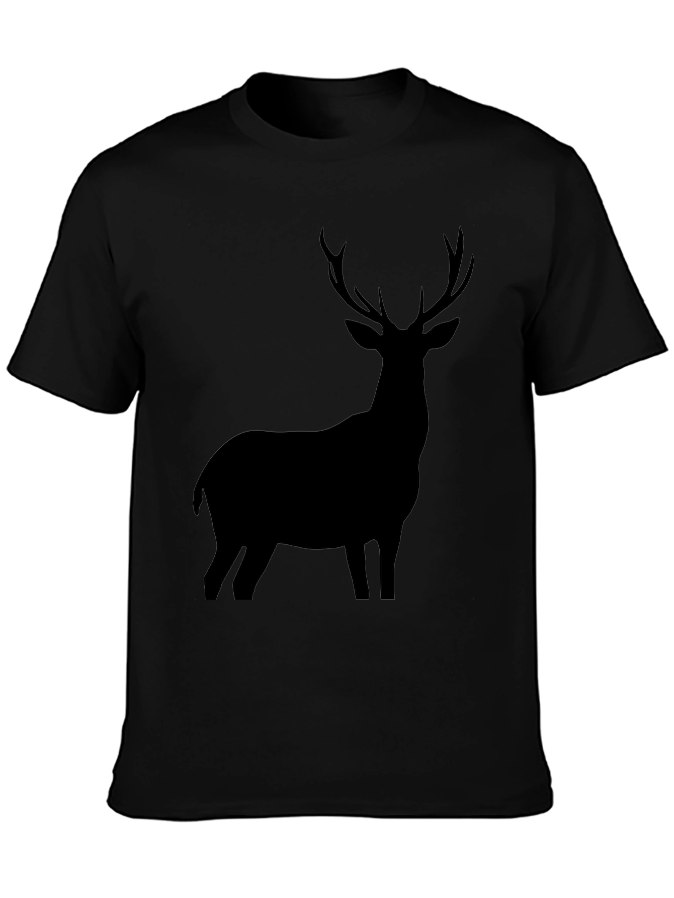 Mens Black Deer Silhouette Graphic T-Shirt