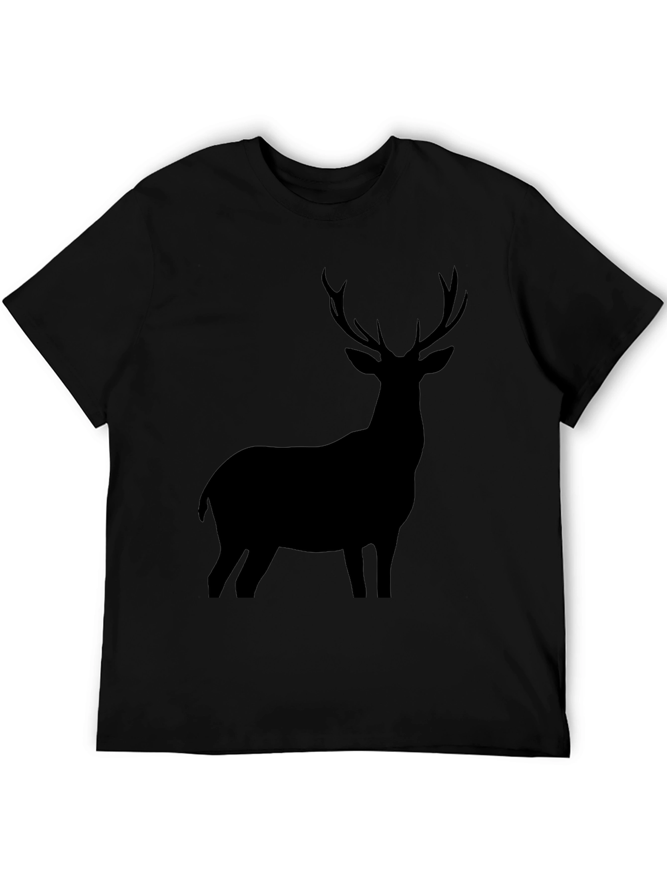 Mens Black Deer Silhouette Graphic T-Shirt