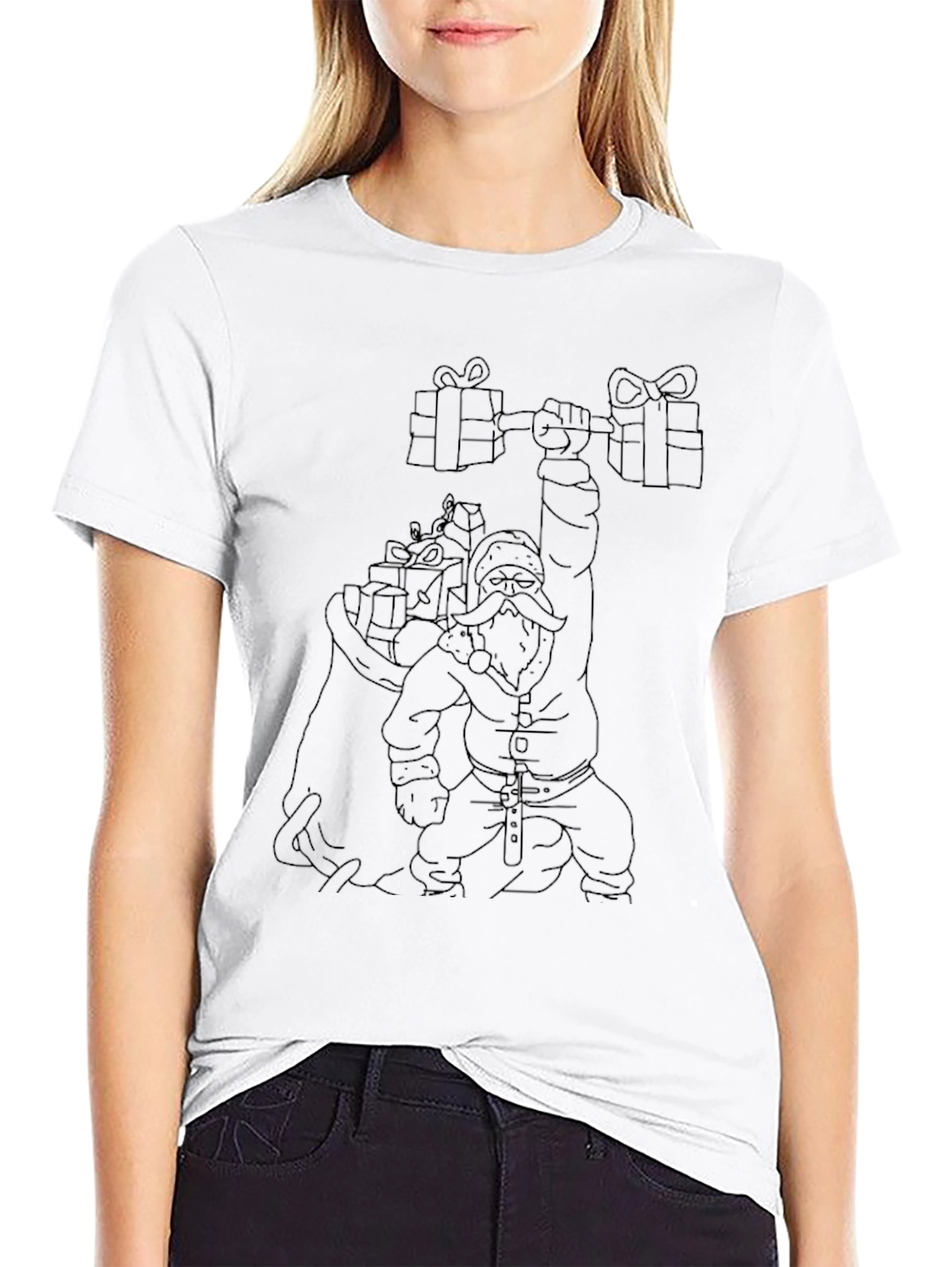 Santas Gym: Black Graphic Tee